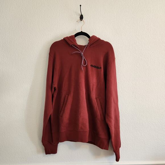 Ambush Size Medium Embroidered Logo Hoodie Red Single Cord New - Picture 2 of 8